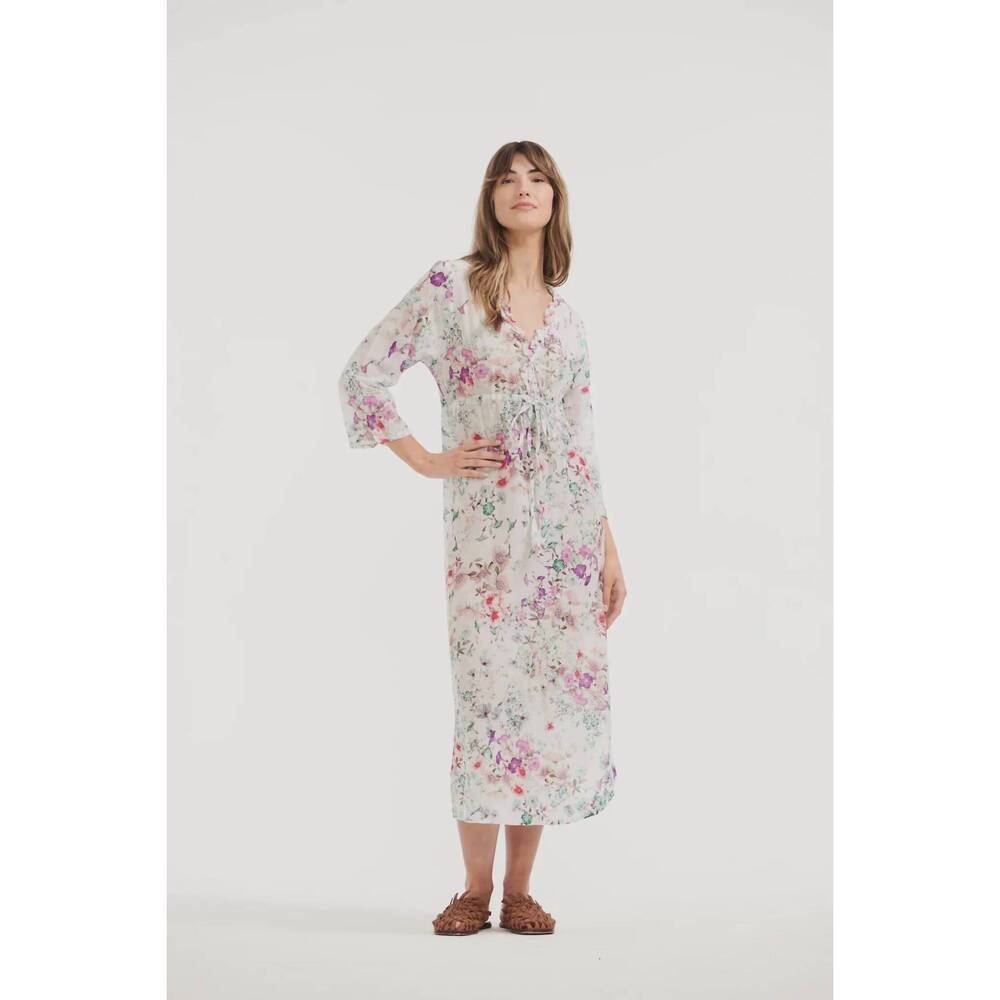 NEW ONESEASON cuba long byron midi dress in floral